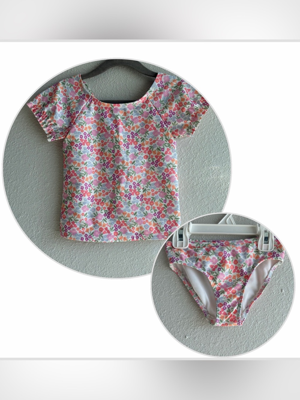 Carter’s girls floral 2 piece short sleeve swimsuit